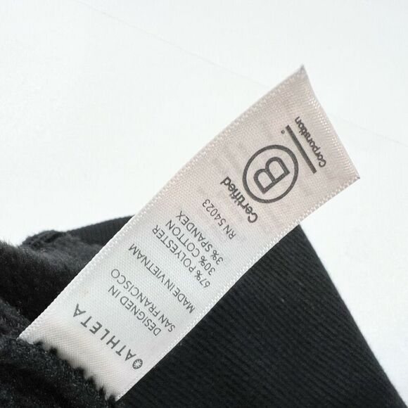 Athleta Cozy Karma Sweatshirt Dress Womens XS Black 1/4 Zip Mock Neck Drawstring - Picture 8 of 12